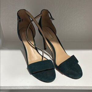 Vince Camuto Green Suede Heels with Ankle Strap